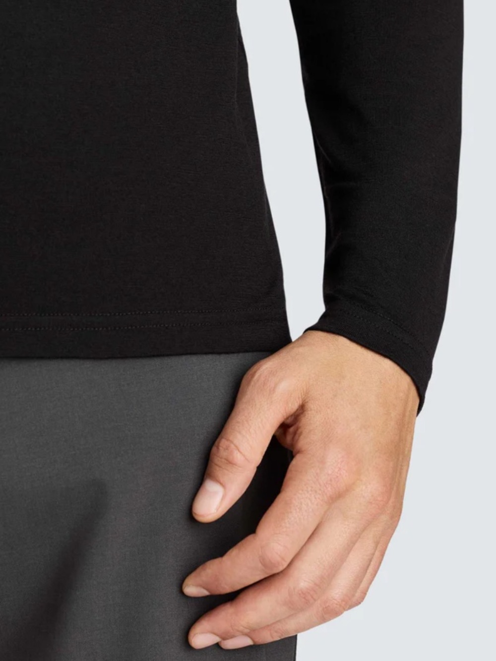 Unbound Merino - Men's Long Sleeve Merino Crew Shirt. Size XL. Black - Picture 2 of 11